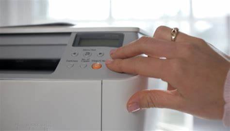 a woman is using scanner