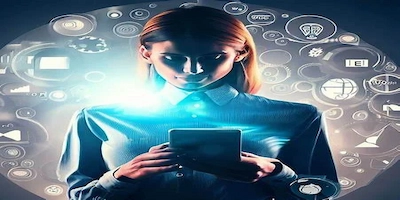 a girl is using mobile